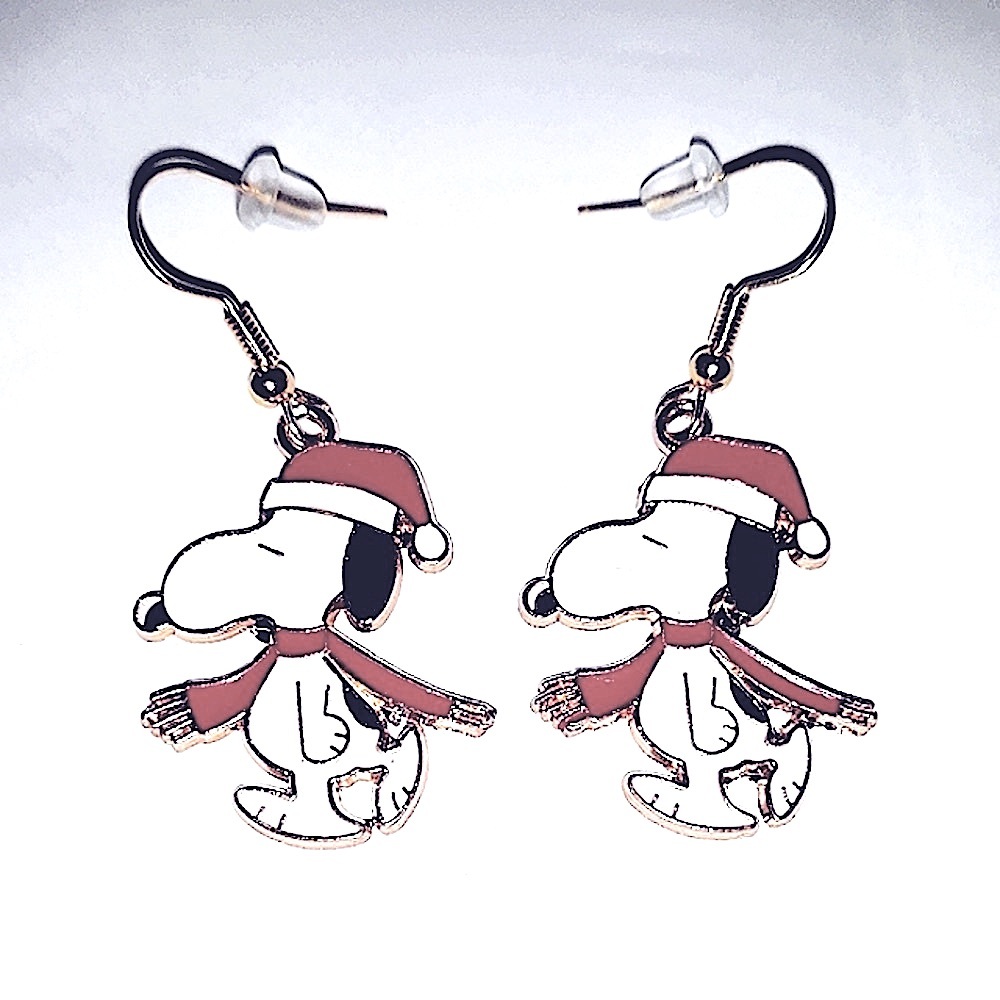 BEAGLE Snoopy Cartoon Holiday Earrings NEW Handcrafted  Perfect for Gifting